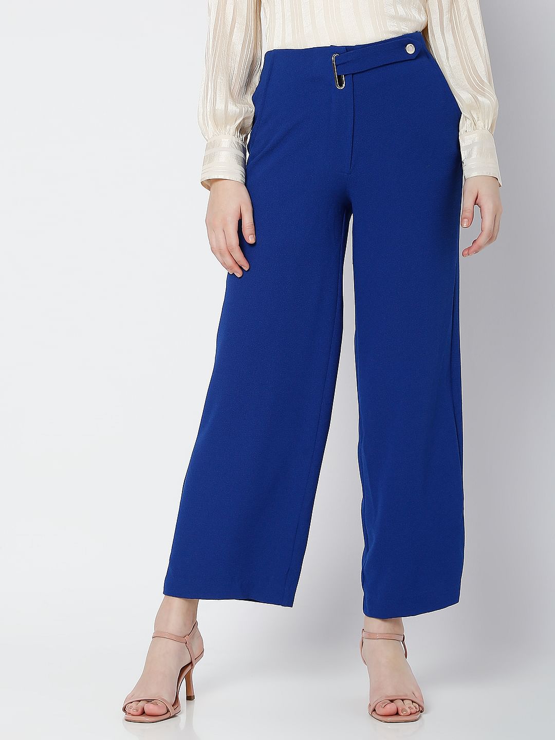 Blue Wide Leg Co-Ord Set Culottes