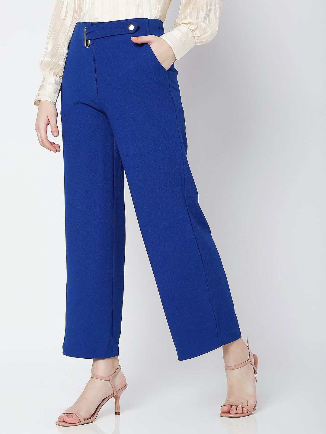 Blue Wide Leg Co-Ord Set Culottes