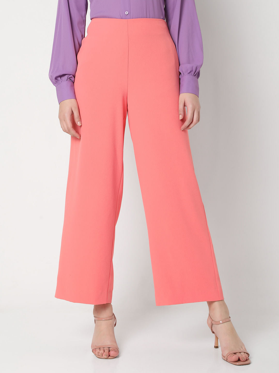 Coral High Rise Flared Co-Ord Set Pants