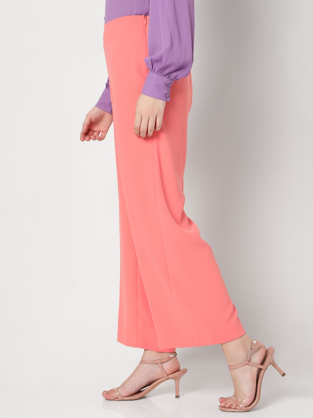 Coral High Rise Flared Co-Ord Set Pants