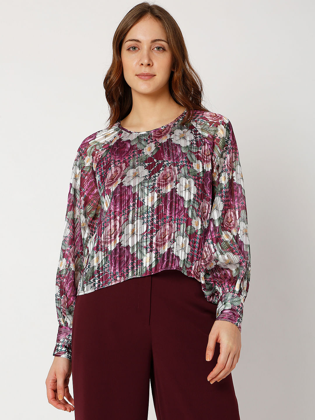 Pink Floral Print Top