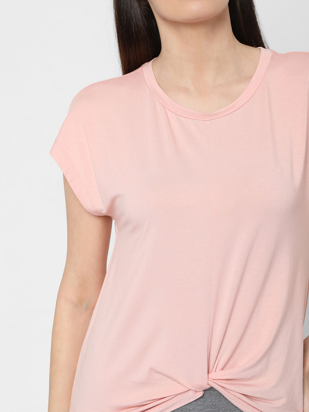 Pink Front Twist Lounge T-Shirt
