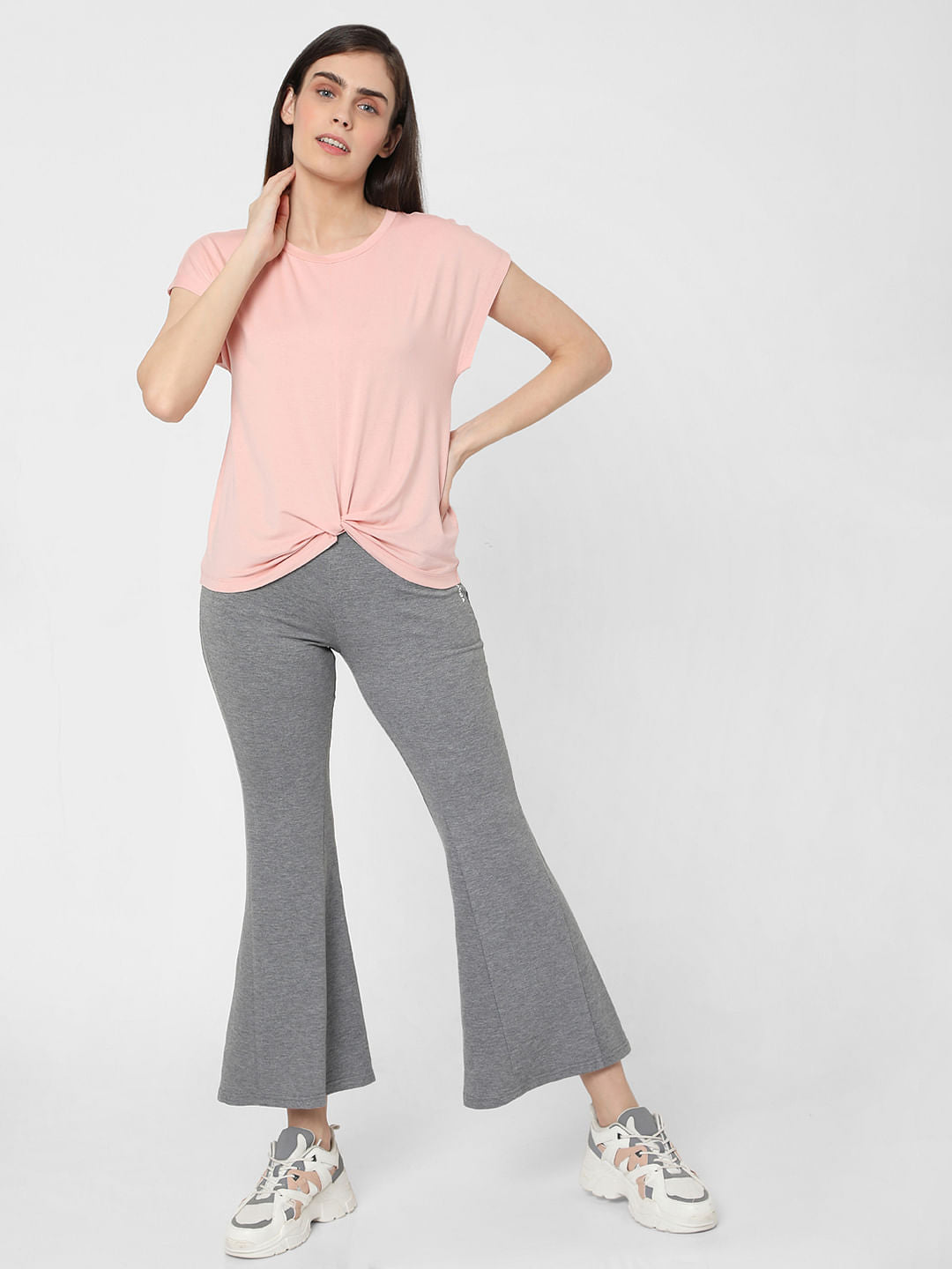 Pink Front Twist Lounge T-Shirt