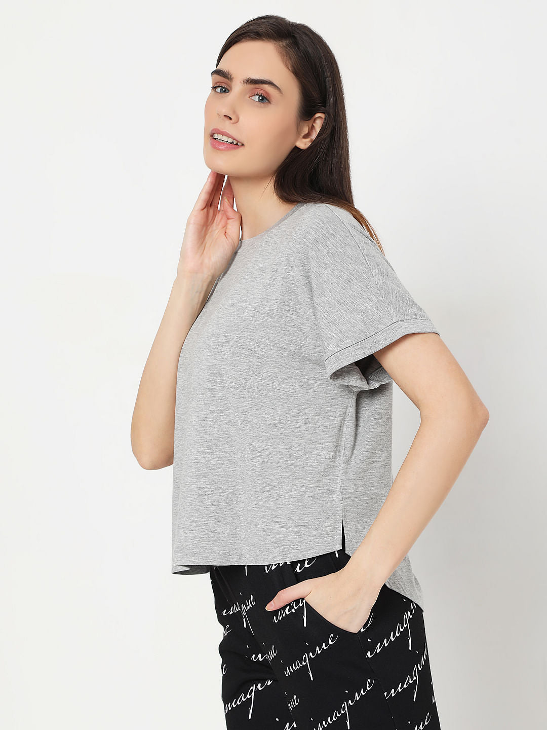 Grey Asymmetric T-Shirt