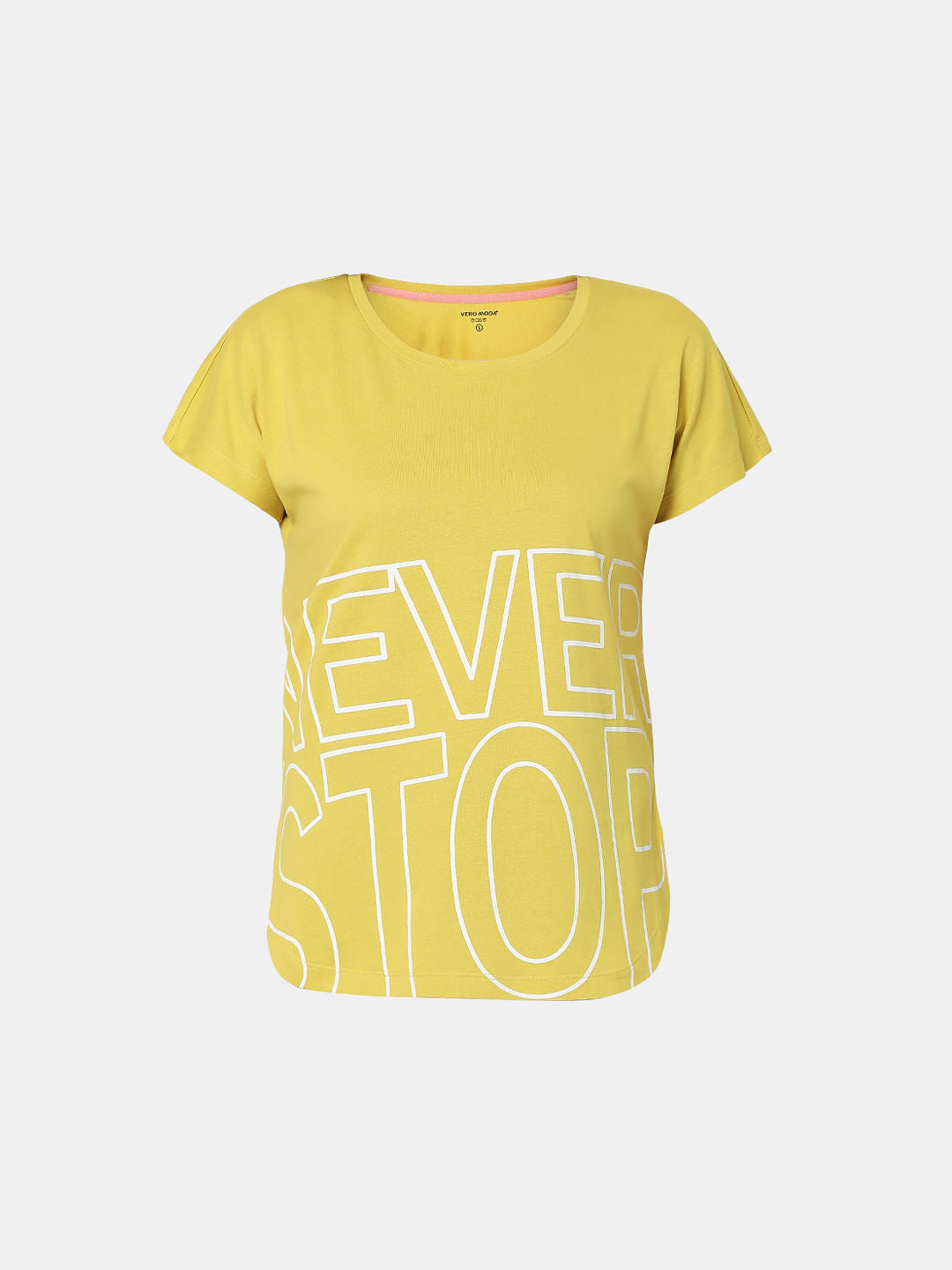 Yellow Slogan Print Lounge T-Shirt