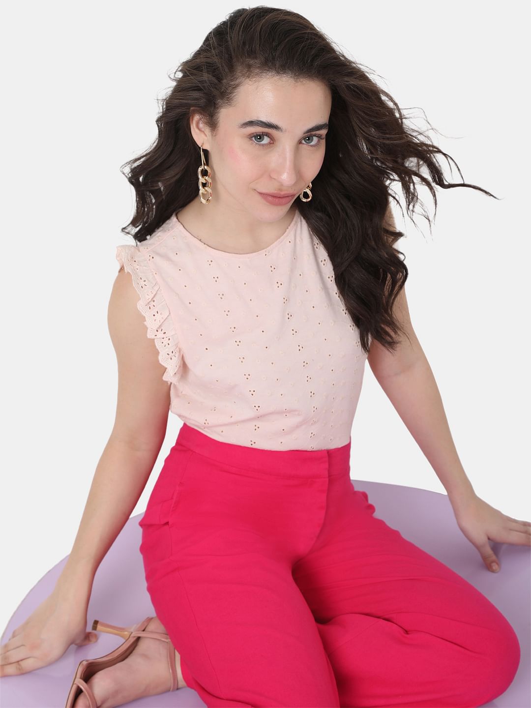 Pink Schiffli Top