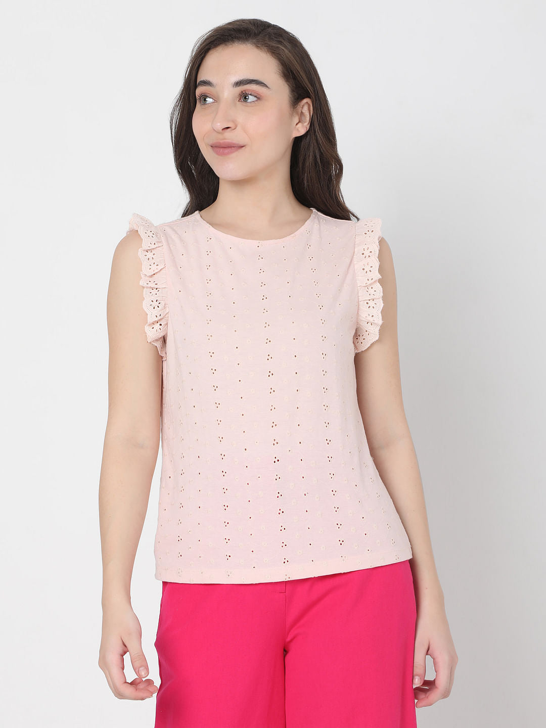 Pink Schiffli Top