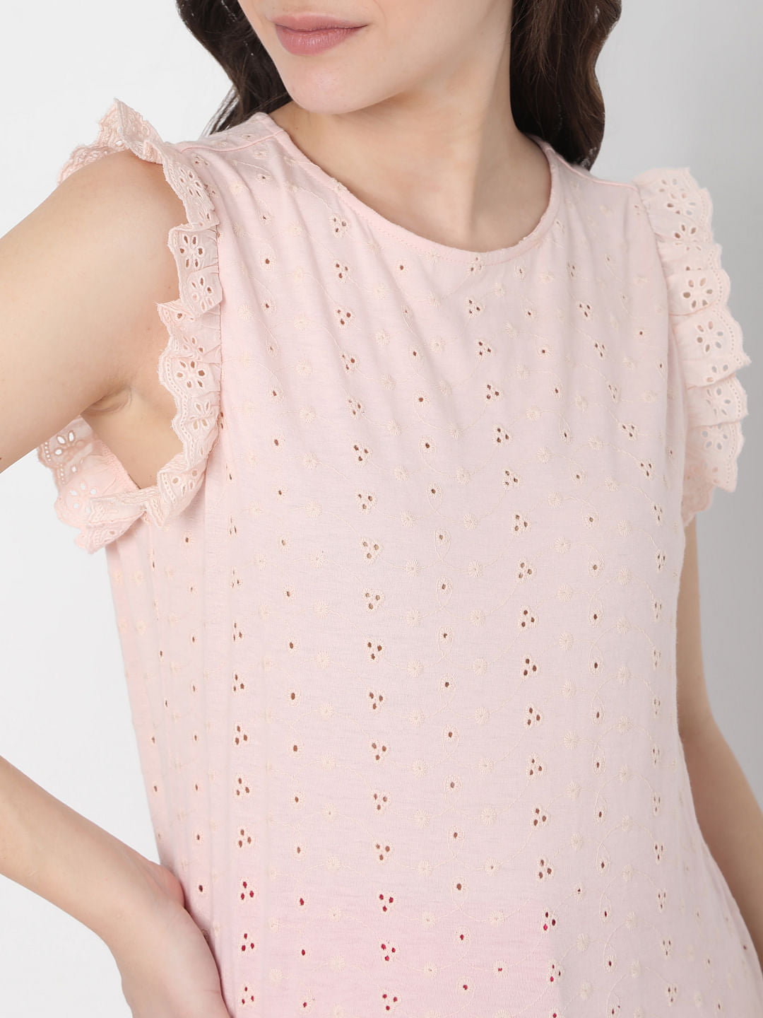Pink Schiffli Top
