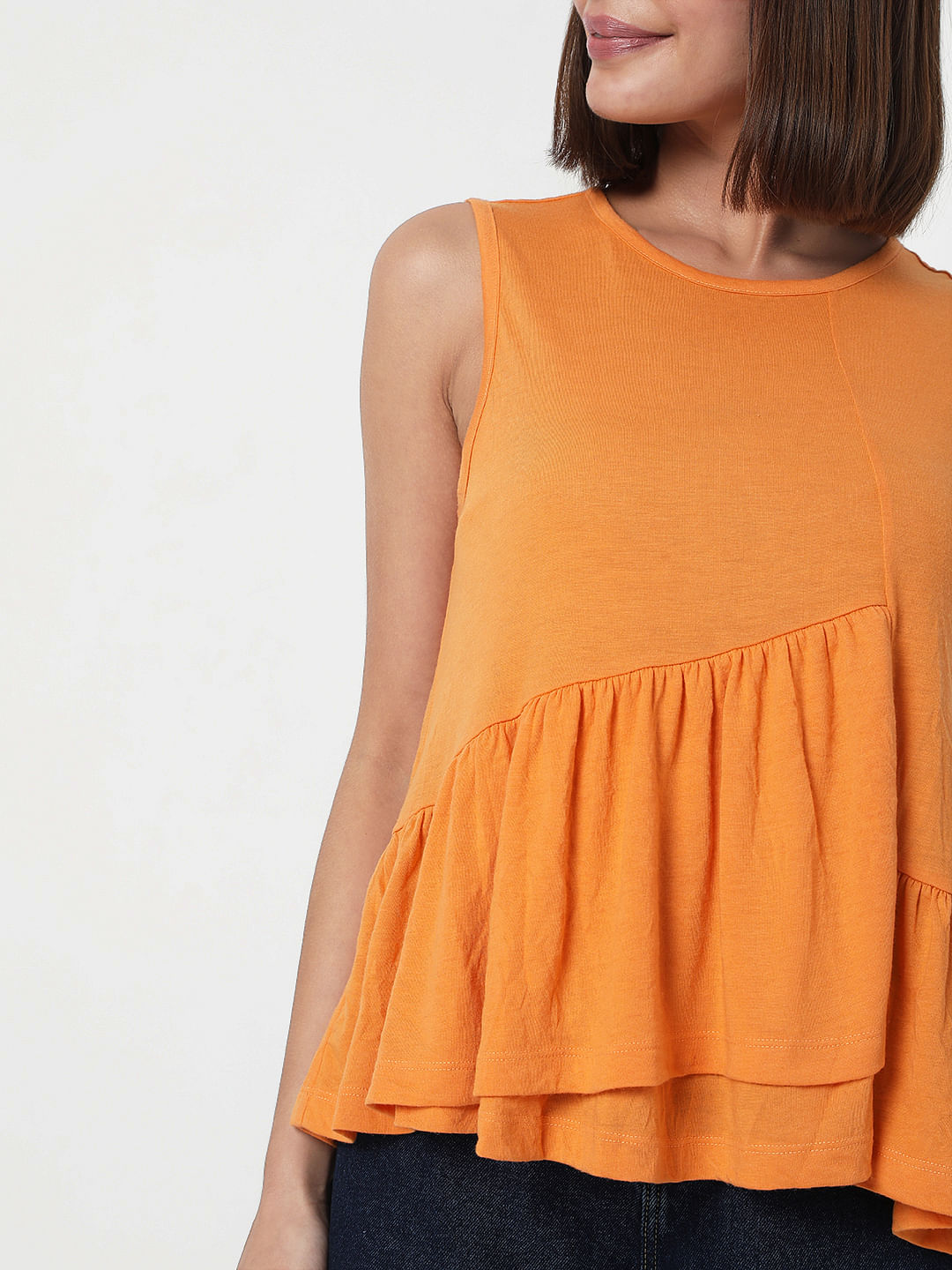 Orange Peplum Top