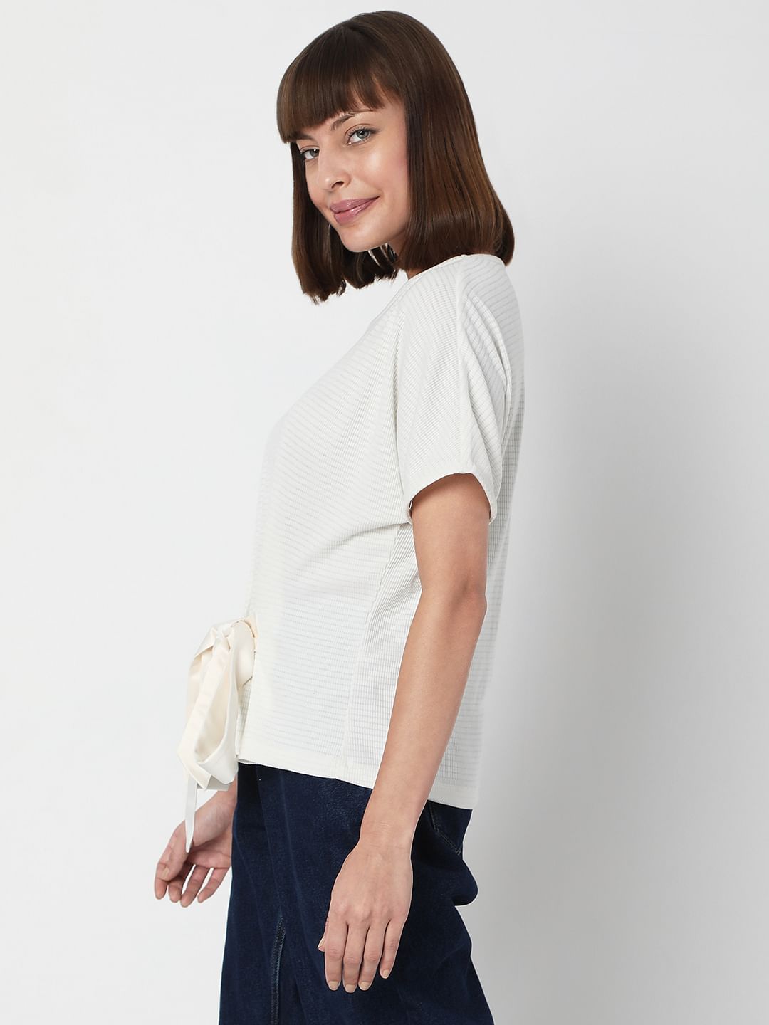 White Textured T-Shirt