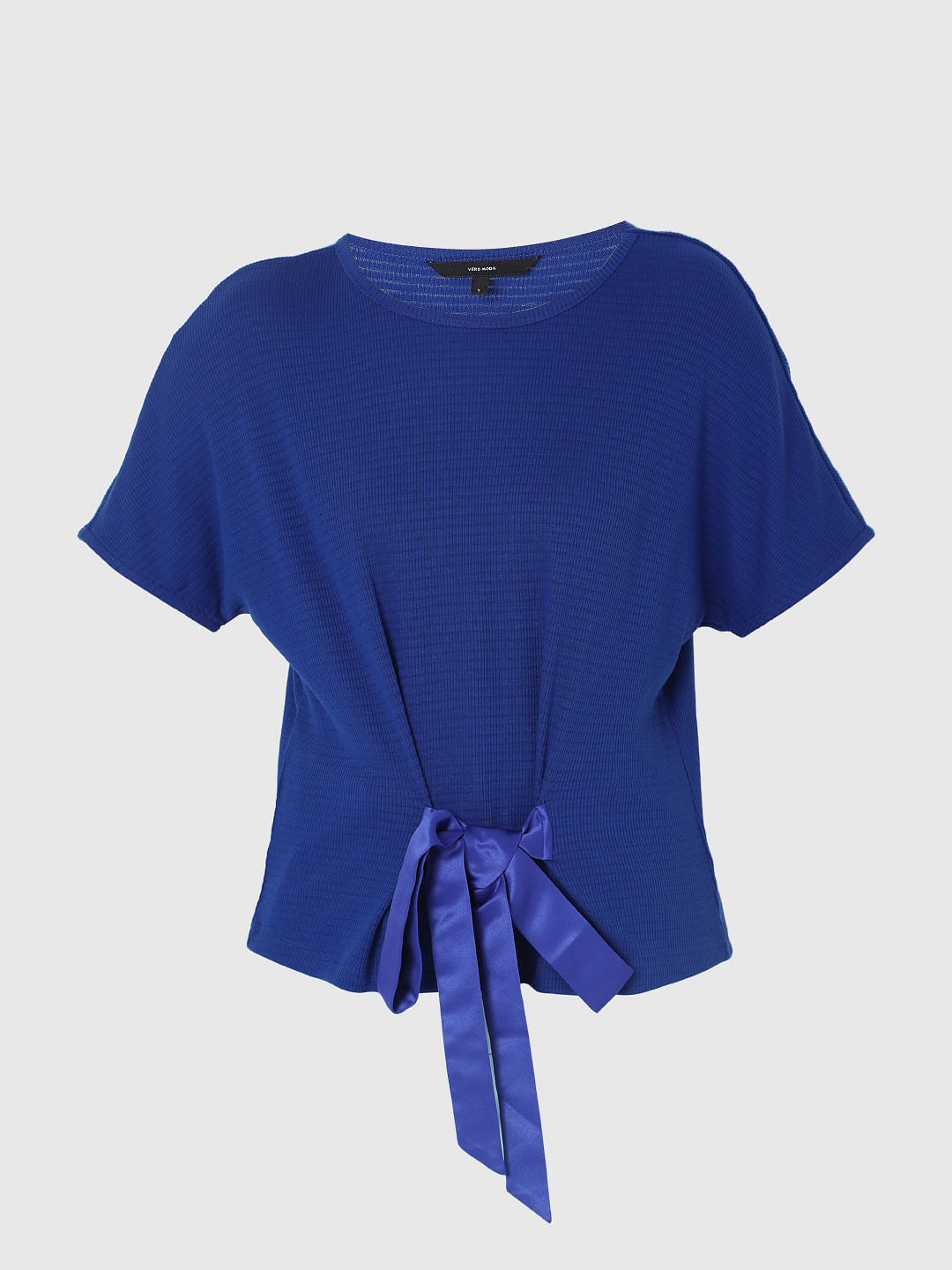 Blue Front Tie-Up Top