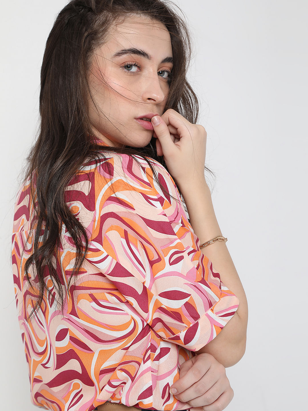 Pink Abstract Print Shirt
