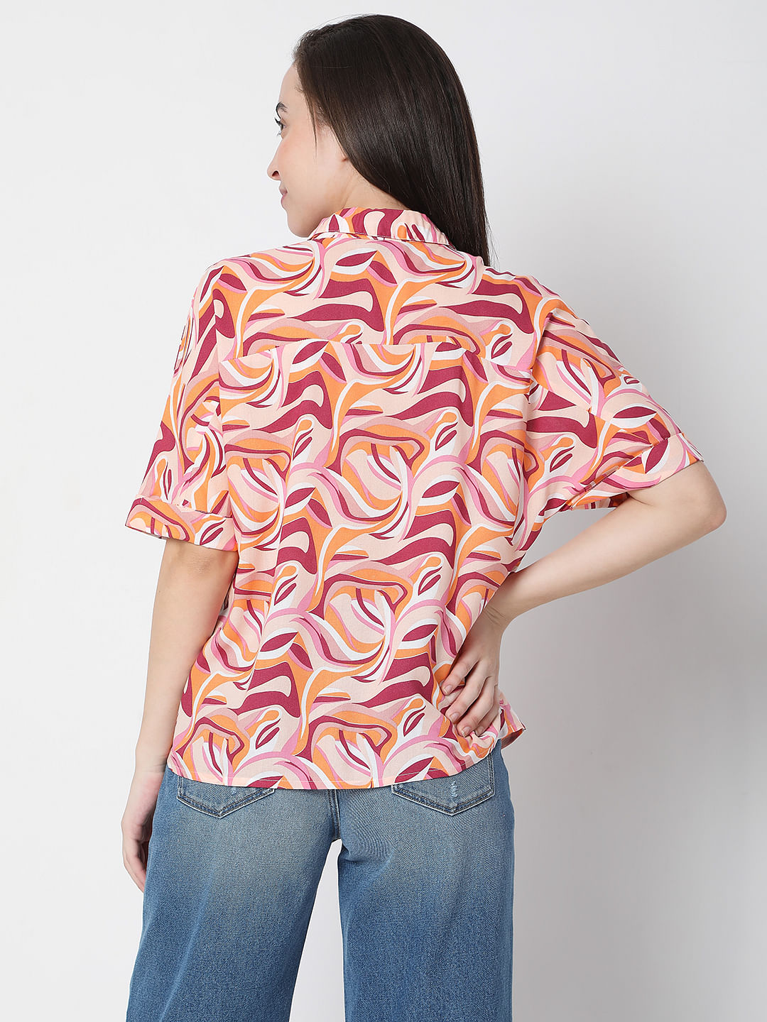 Pink Abstract Print Shirt