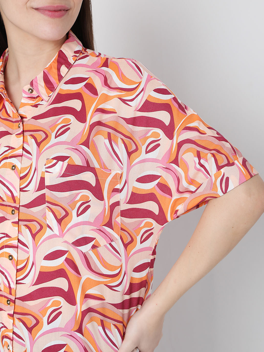 Pink Abstract Print Shirt