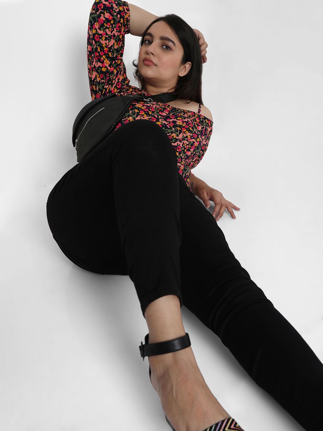 Curve Black Mid Rise Wendy Skinny Jeans