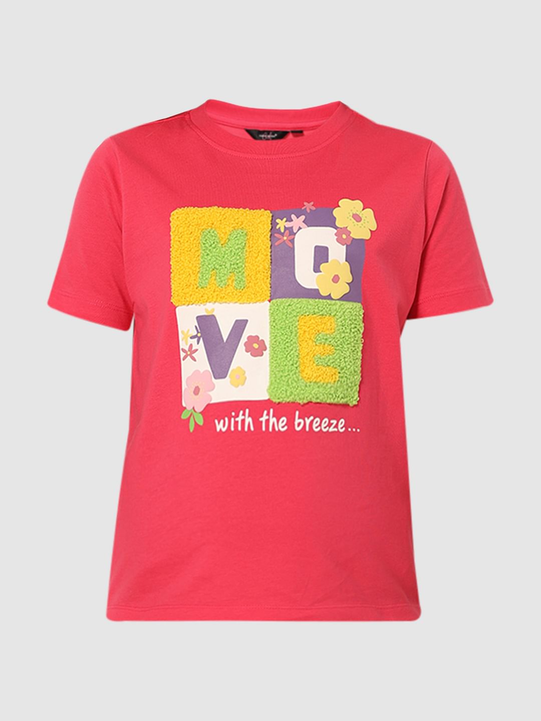 Girls Pink Printed T-Shirt