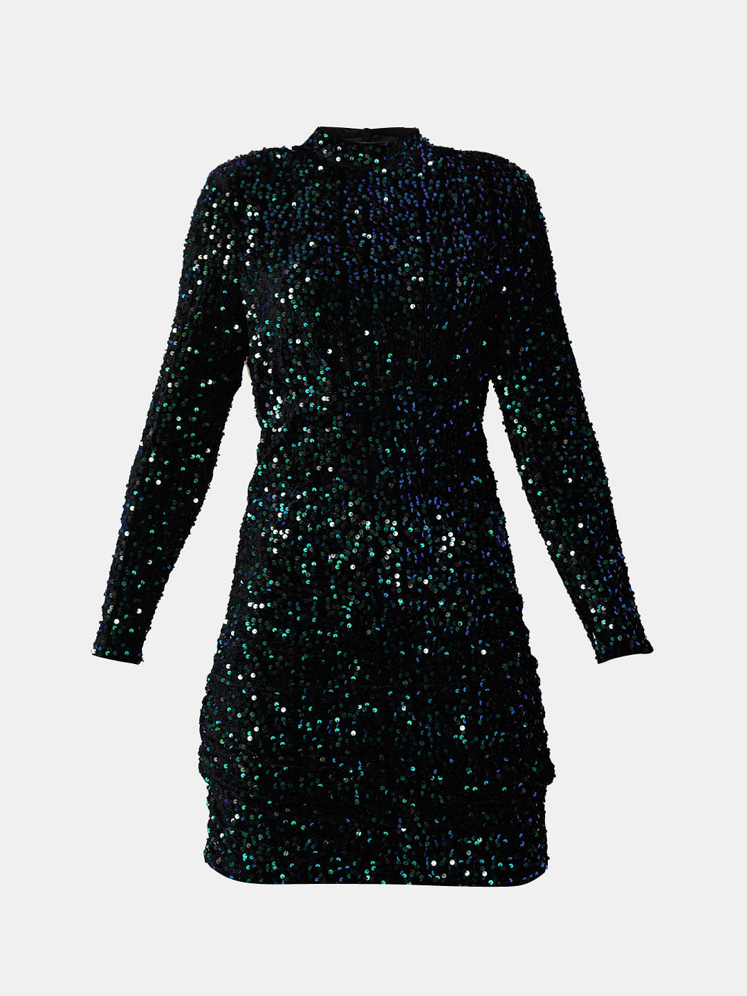 Black Sequined Bodycon Mini Dress
