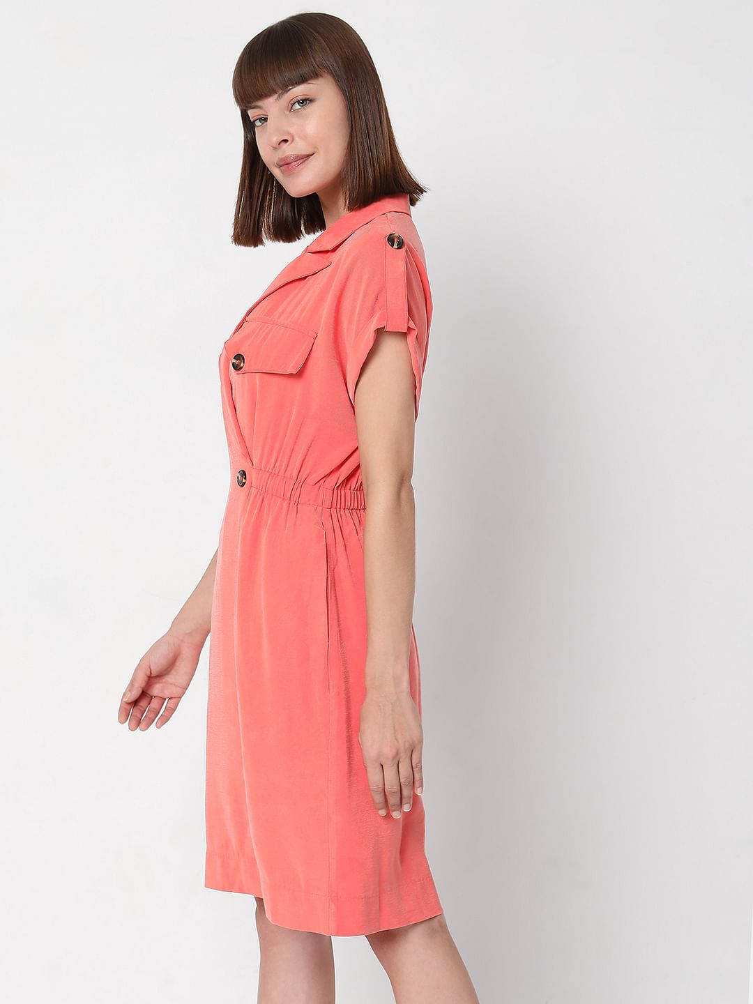 Peach Wrap Dress