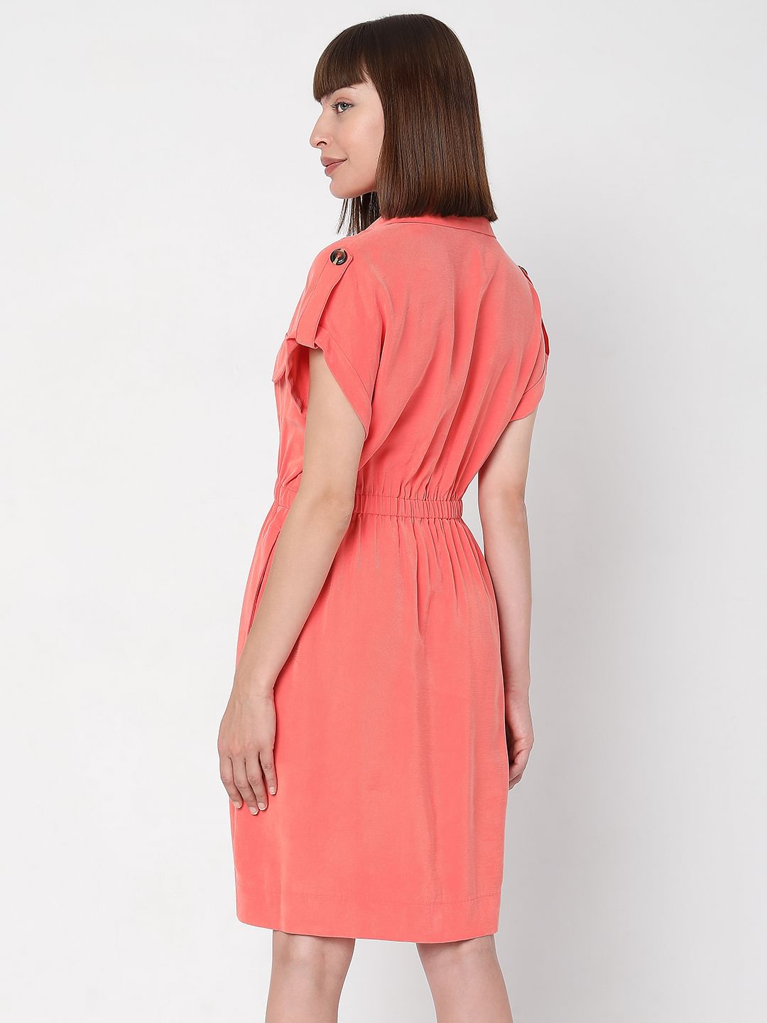 Peach Wrap Dress