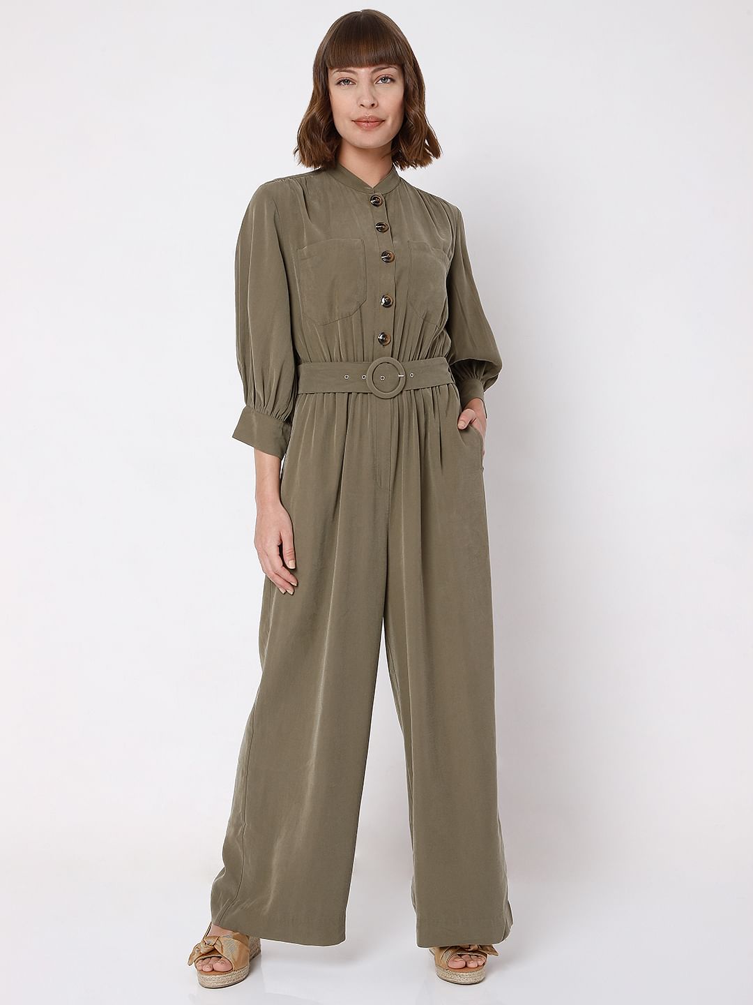 Green Belted Jumpsuit