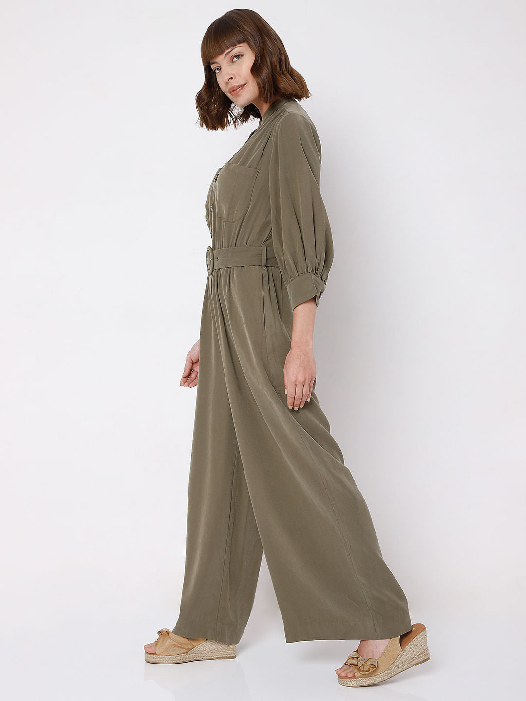 Green Belted Jumpsuit