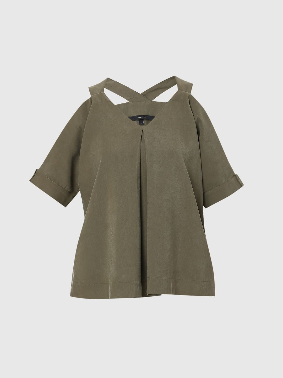 Green Cold Shoulder Top