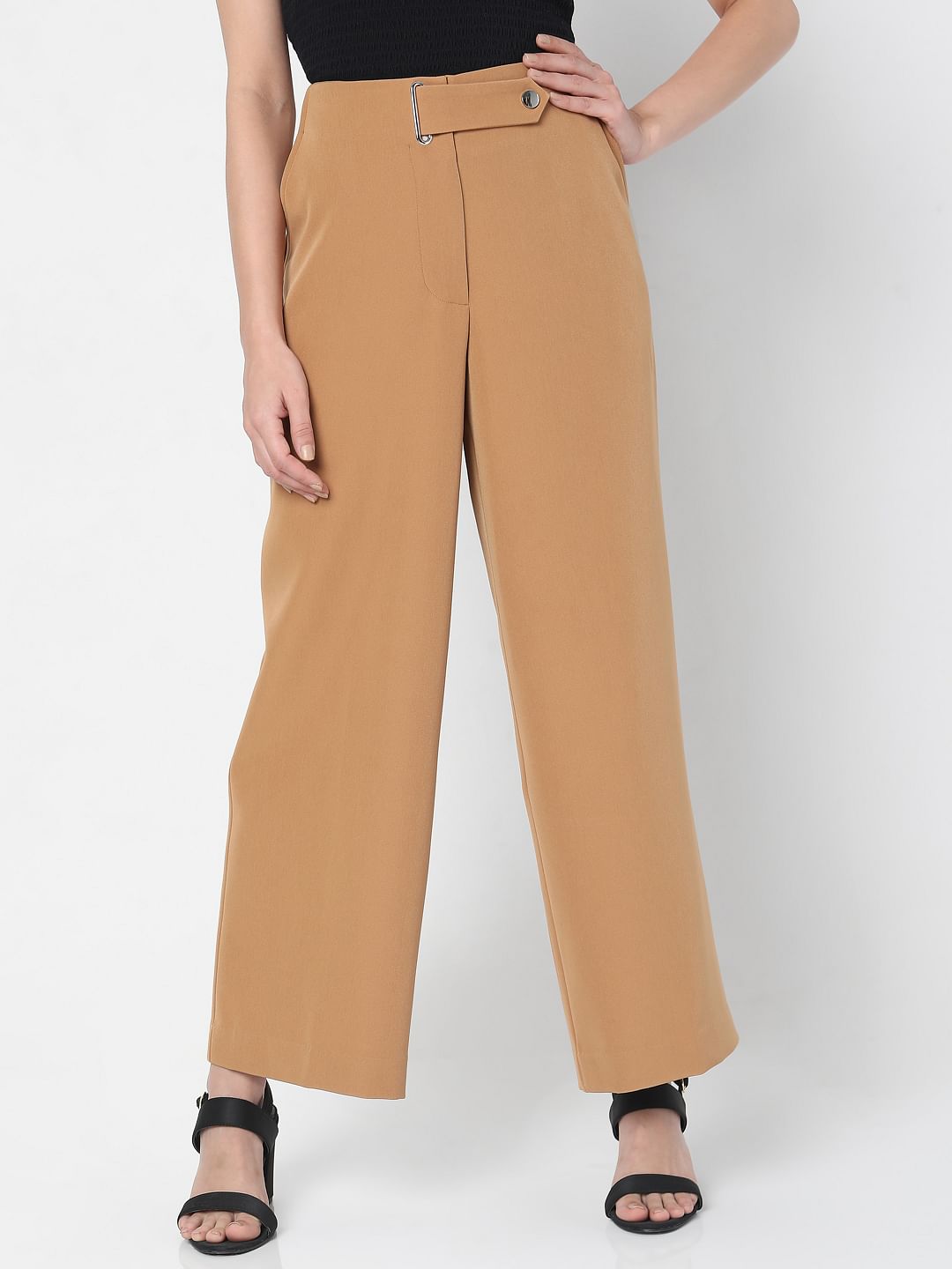 Brown Wide Leg Trousers