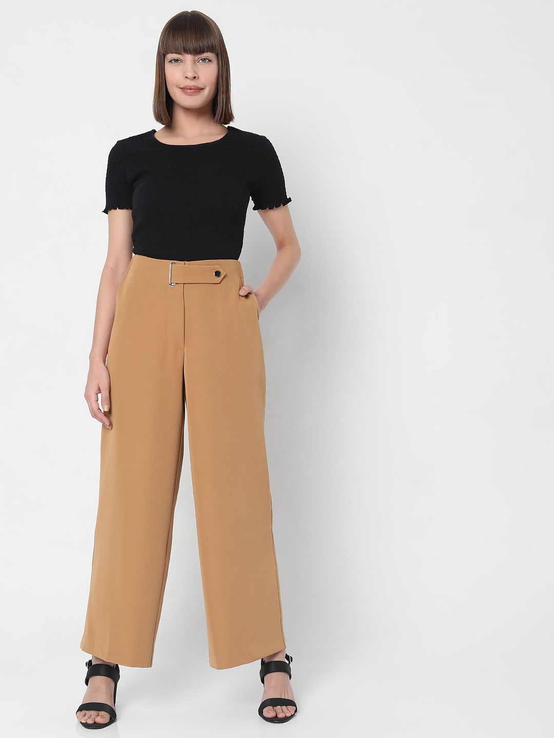 Brown Wide Leg Trousers