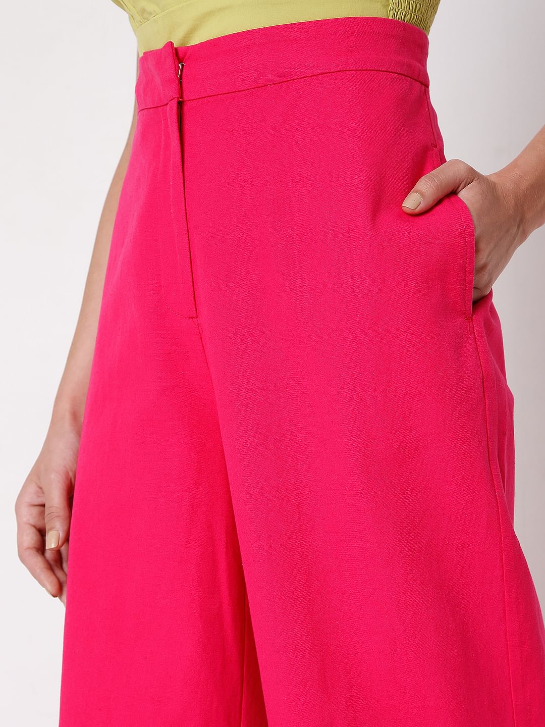 Pink High Waist Wide Leg Pants