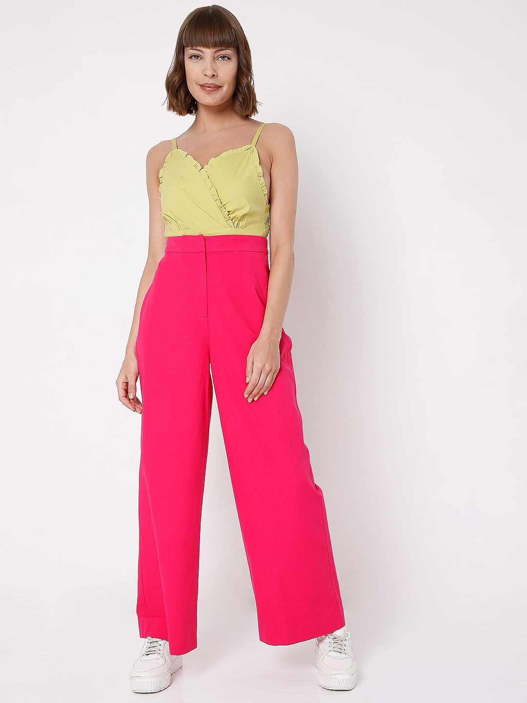 Pink High Waist Wide Leg Pants