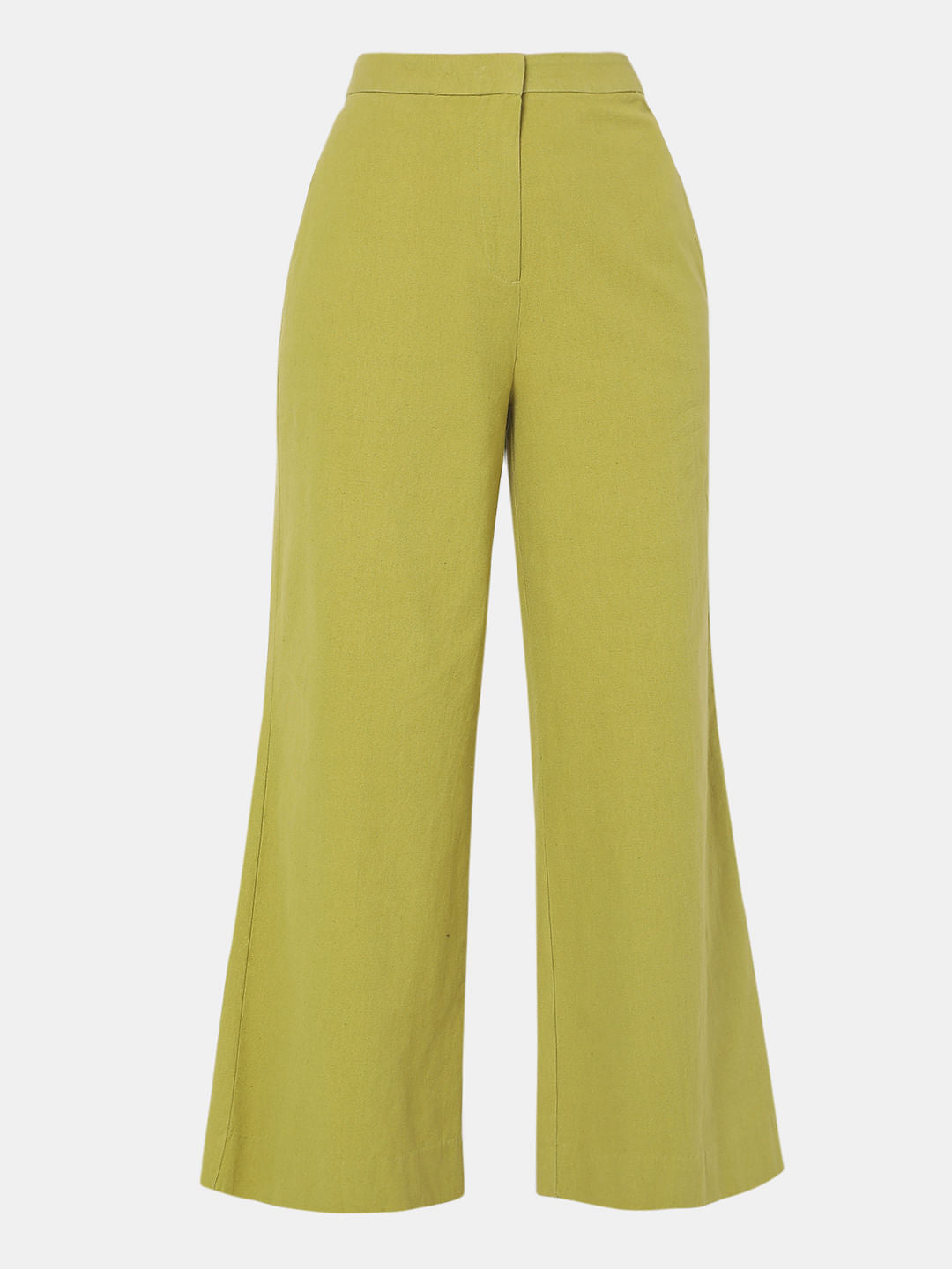 Green High Rise Wide Leg Pants