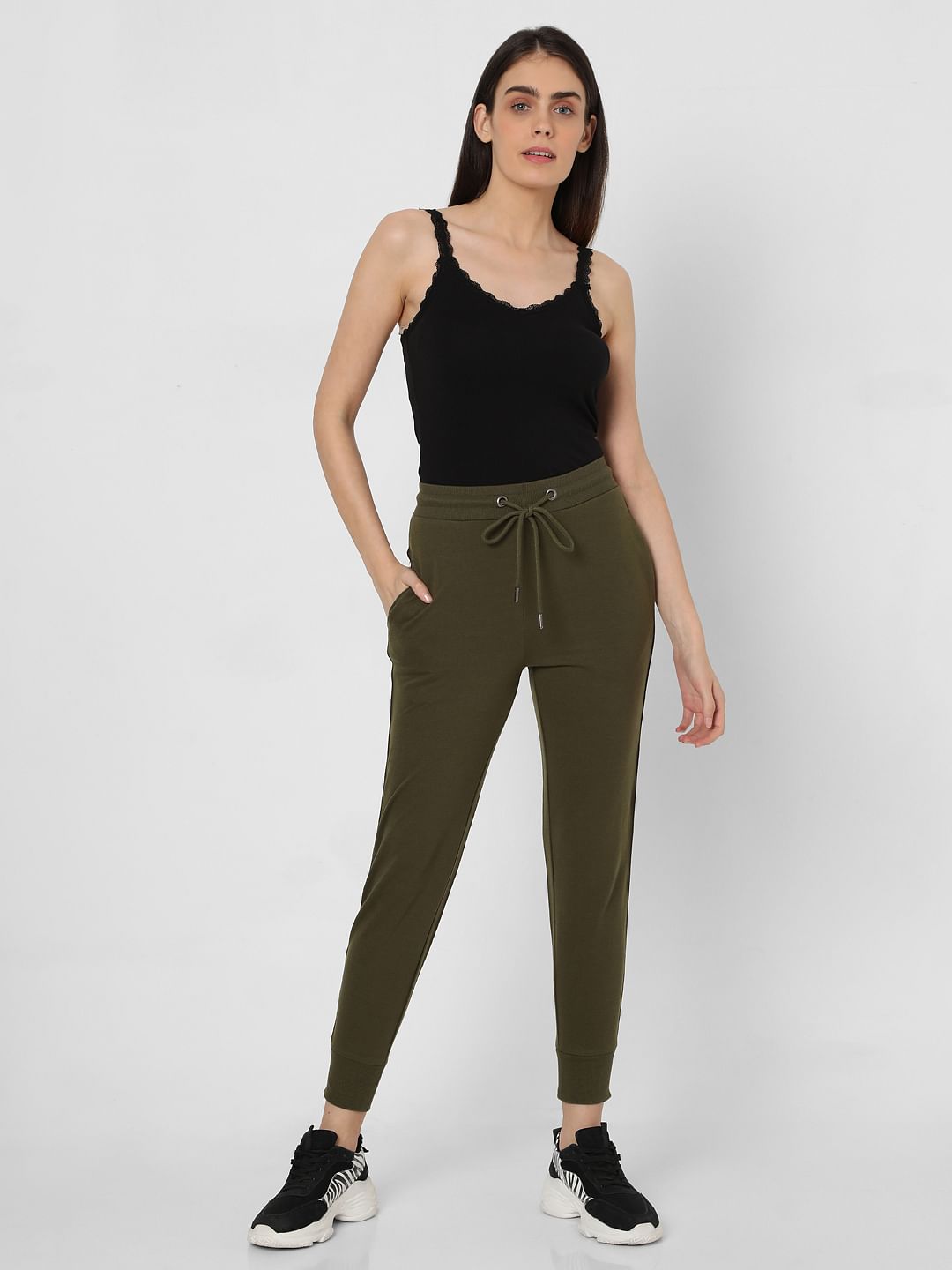 Green Slogan Print Lounge Joggers