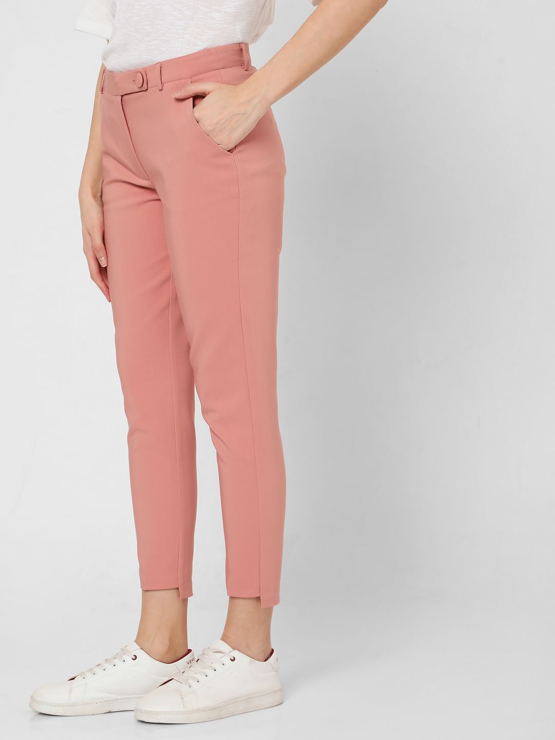 Pink Mid Rise Co-Ord Set Trousers