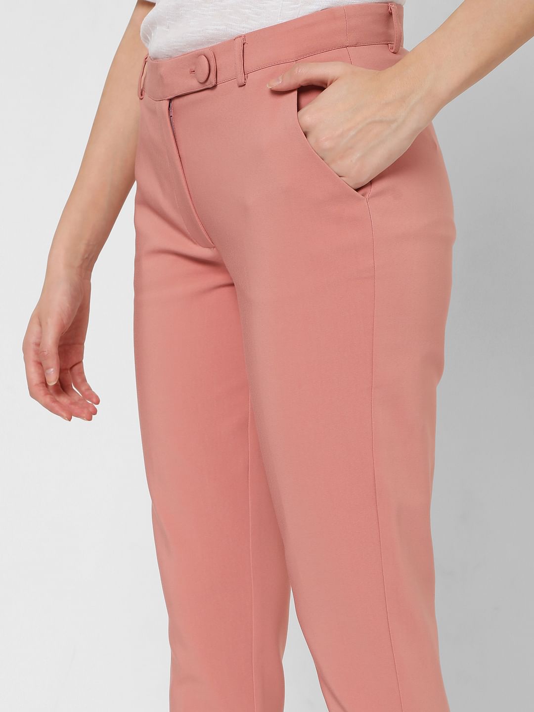 Pink Mid Rise Co-Ord Set Trousers