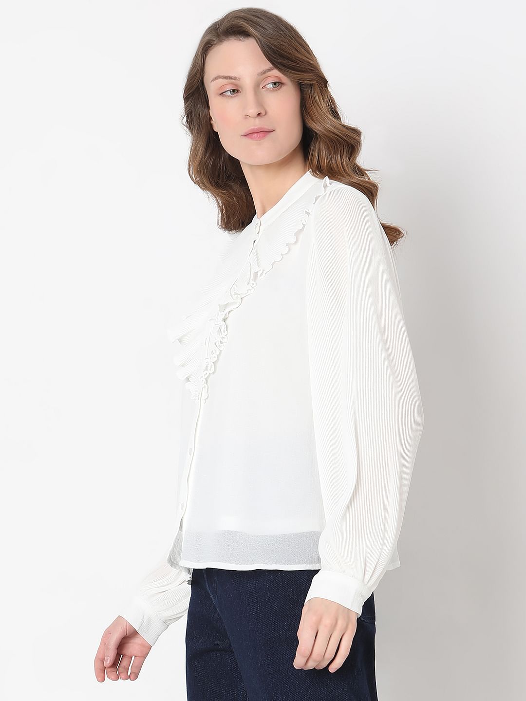 White Frill Detail Shirt