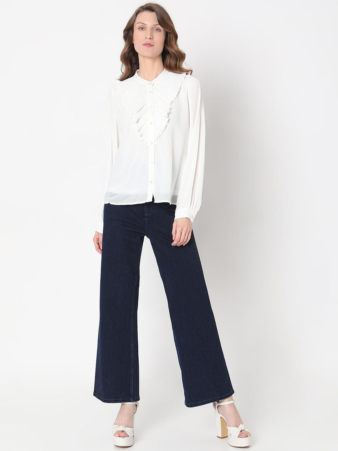 White Frill Detail Shirt