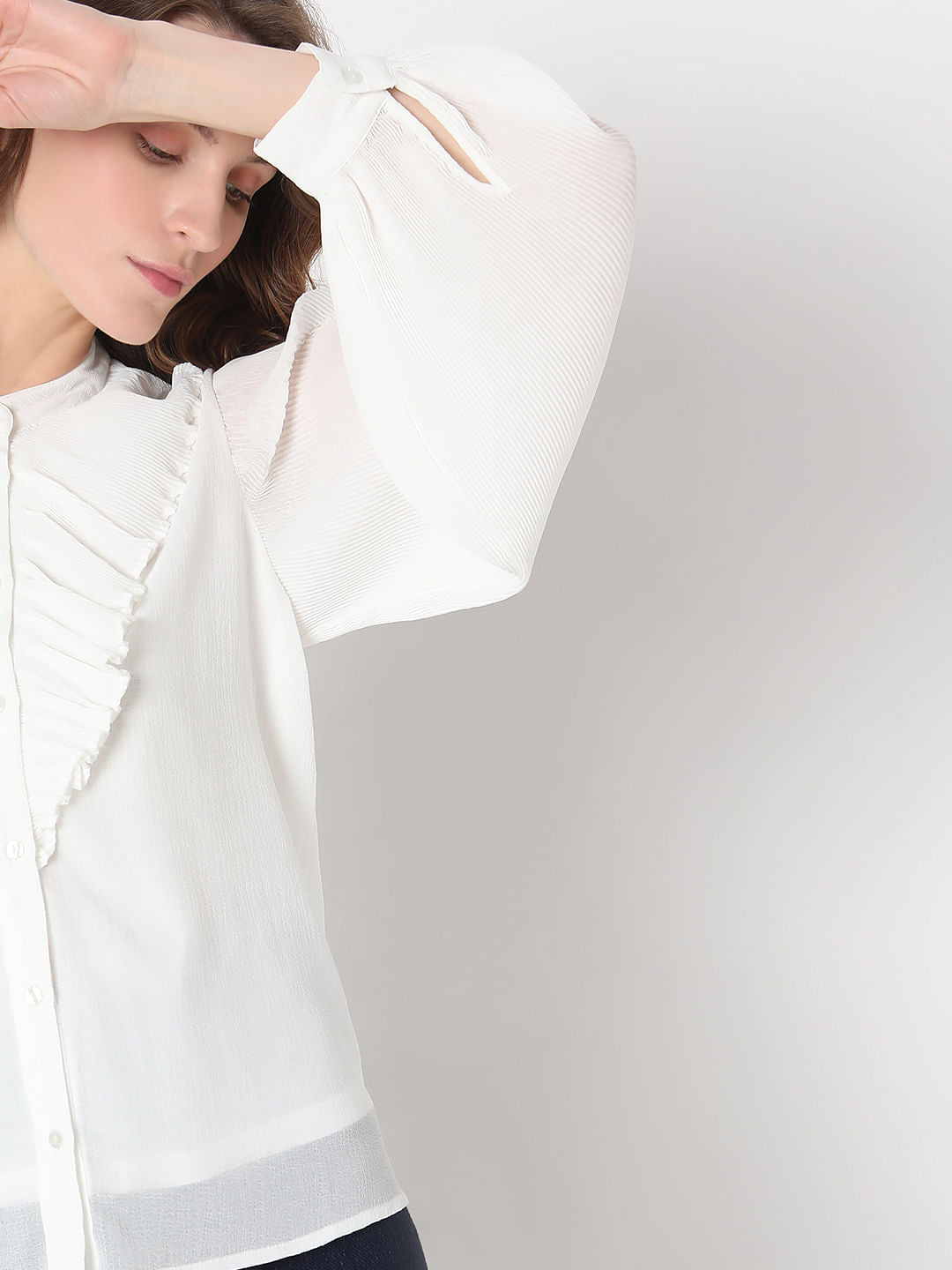 White Frill Detail Shirt