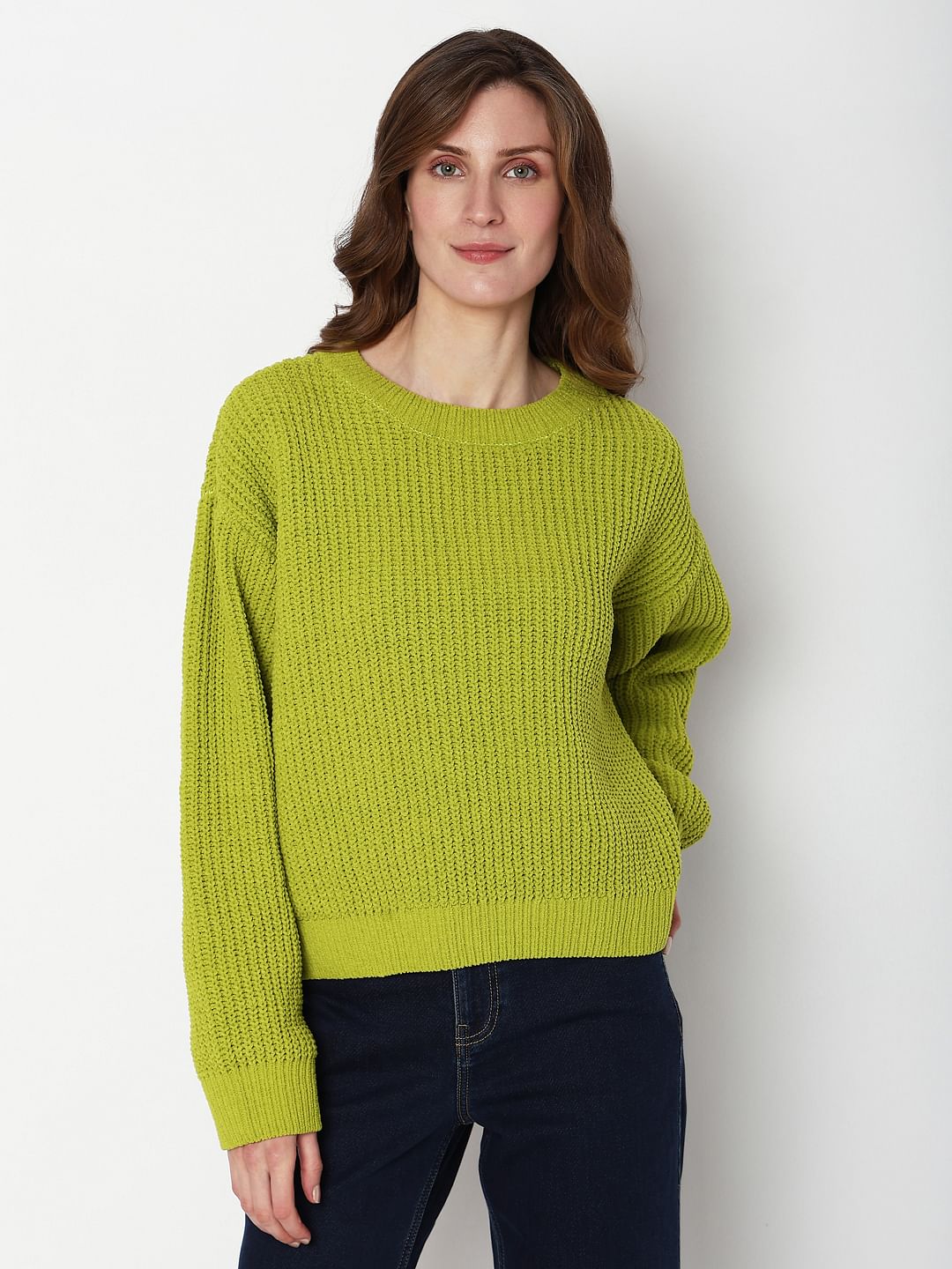 Green Round Neck Pullover
