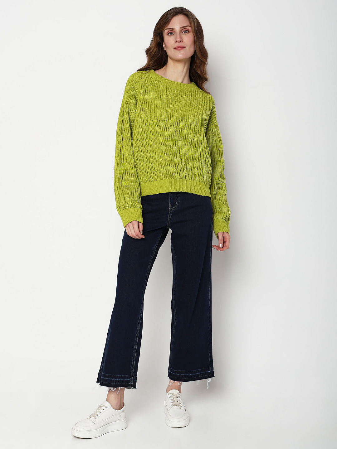 Green Round Neck Pullover