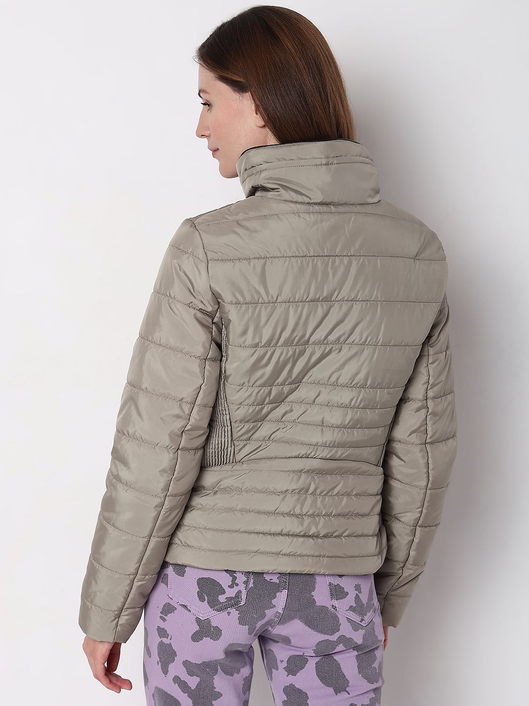 Green High Neck Puffer Jacket