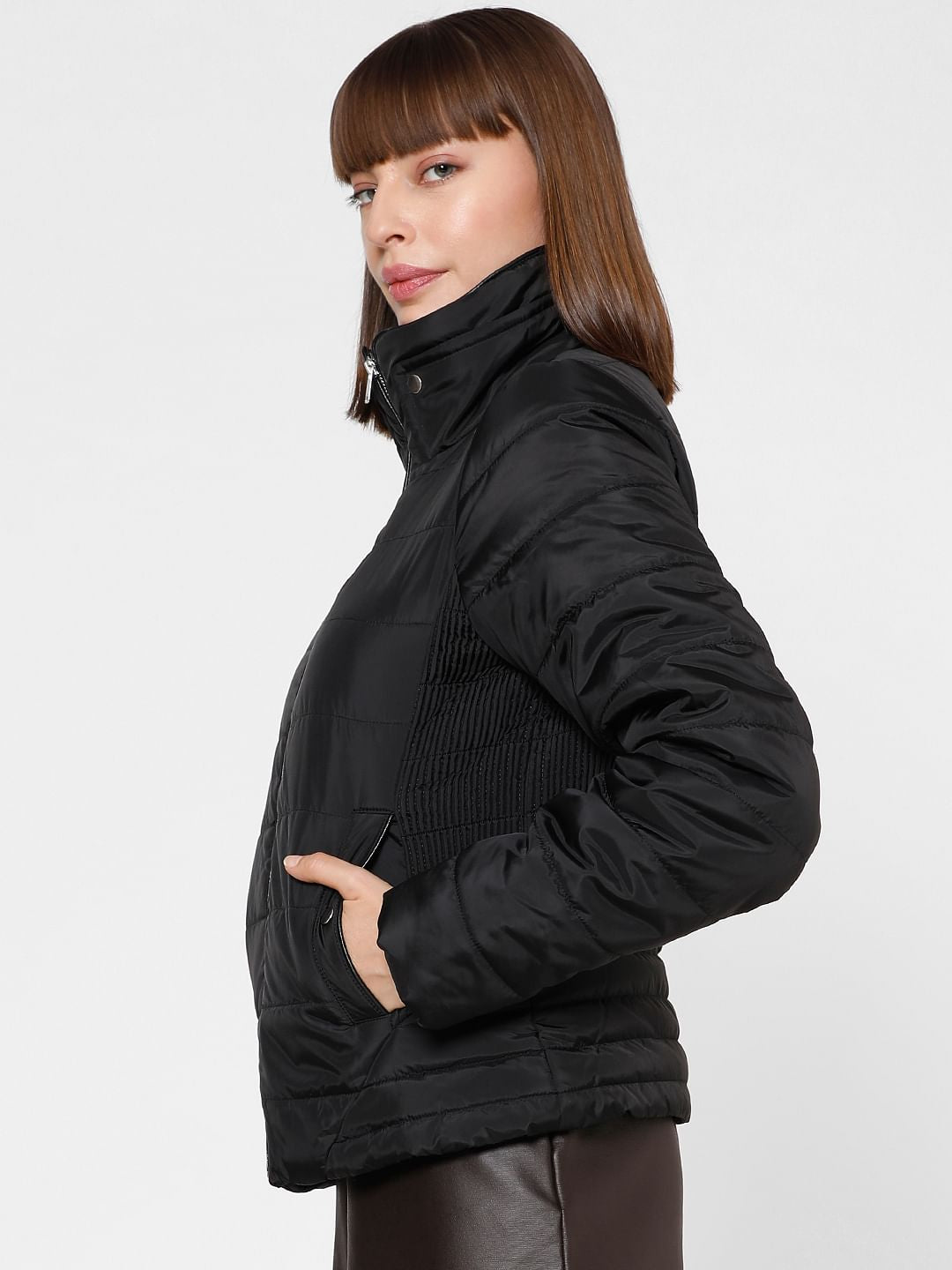 Black High Neck Puffer Jacket
