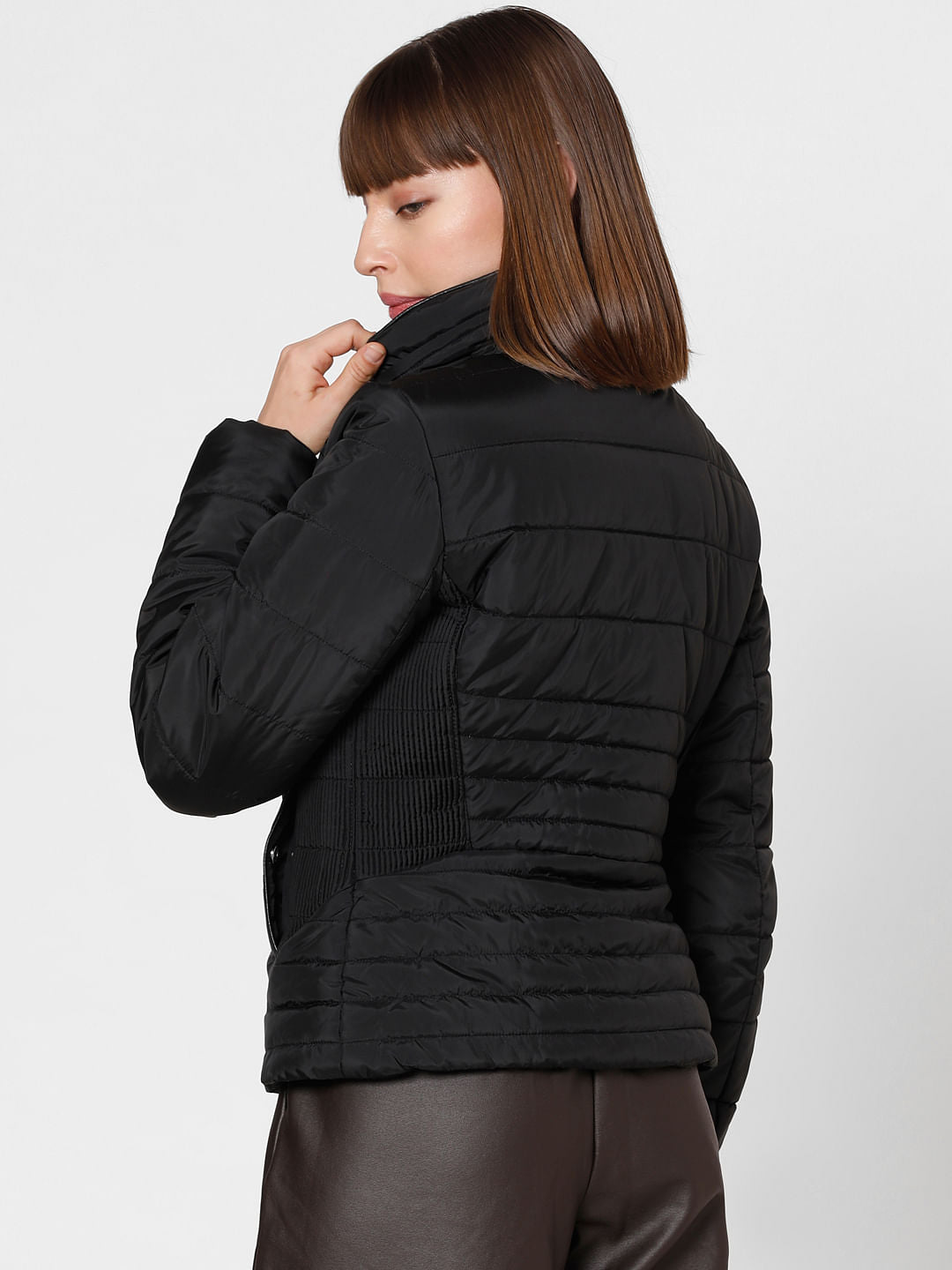 Black High Neck Puffer Jacket
