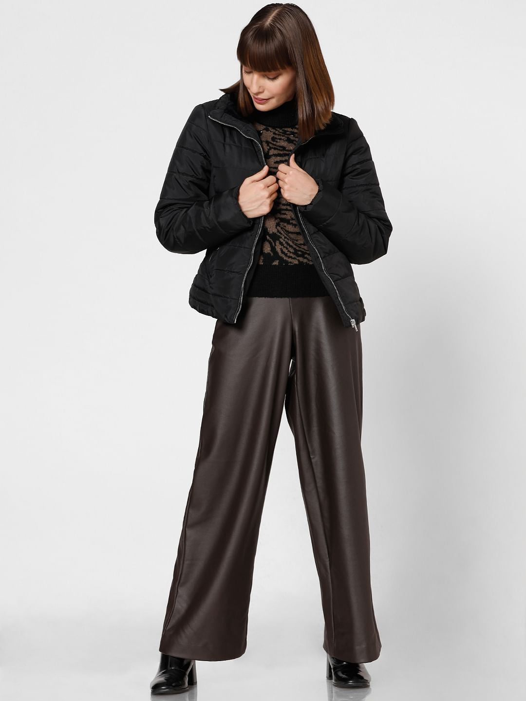 Black High Neck Puffer Jacket