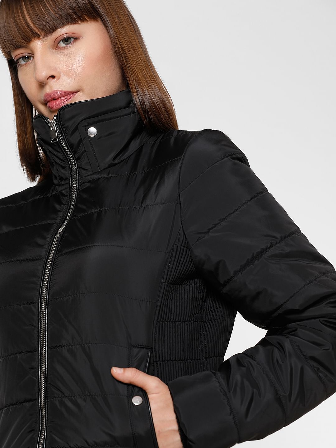 Black High Neck Puffer Jacket