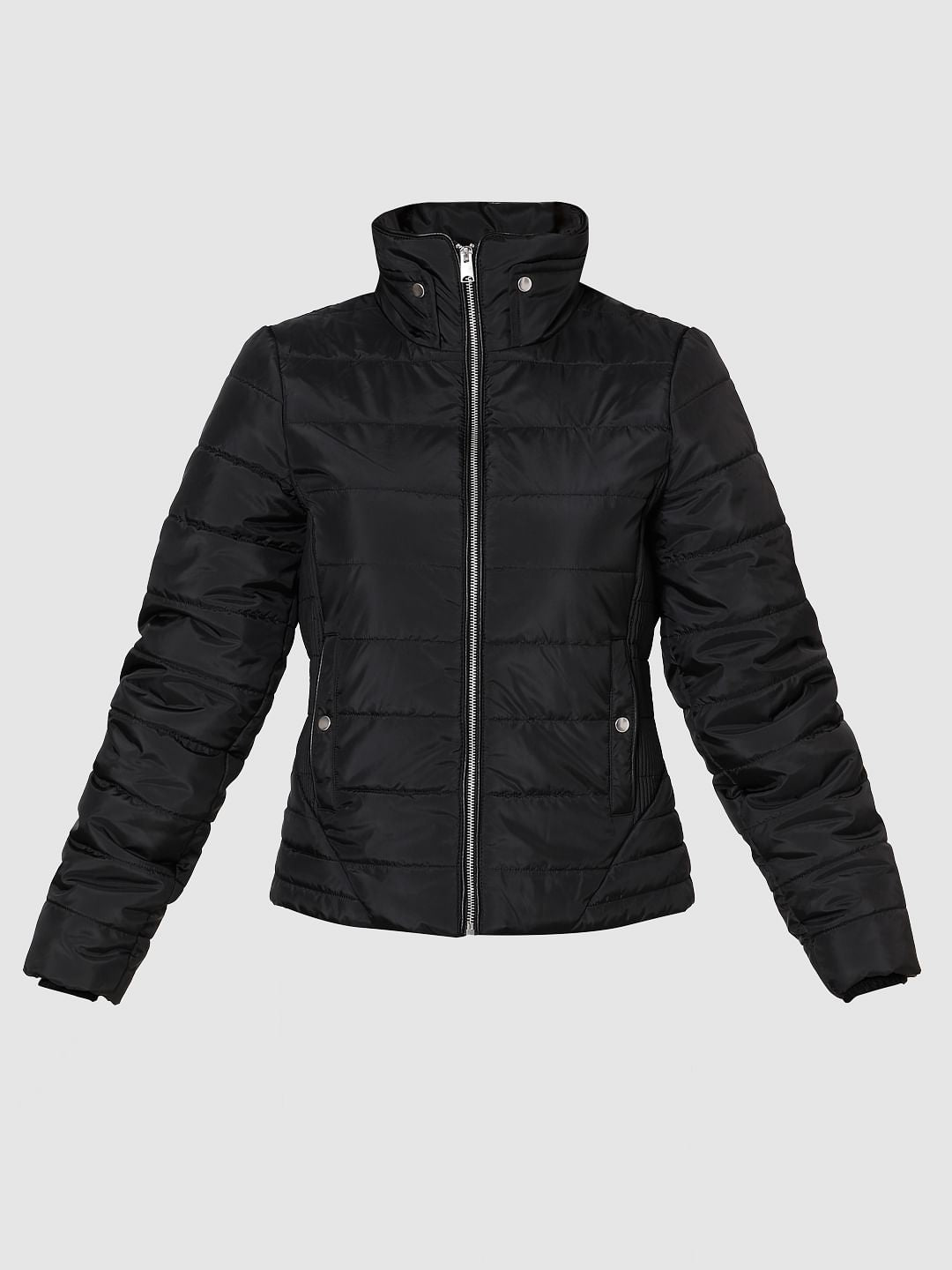 Black High Neck Puffer Jacket