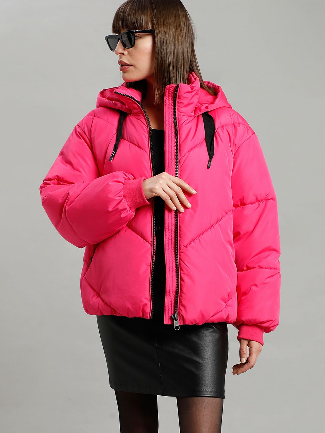Puffer Coat Vero Moda Jacke Intel Neon Pink Loose Puffer Jacket