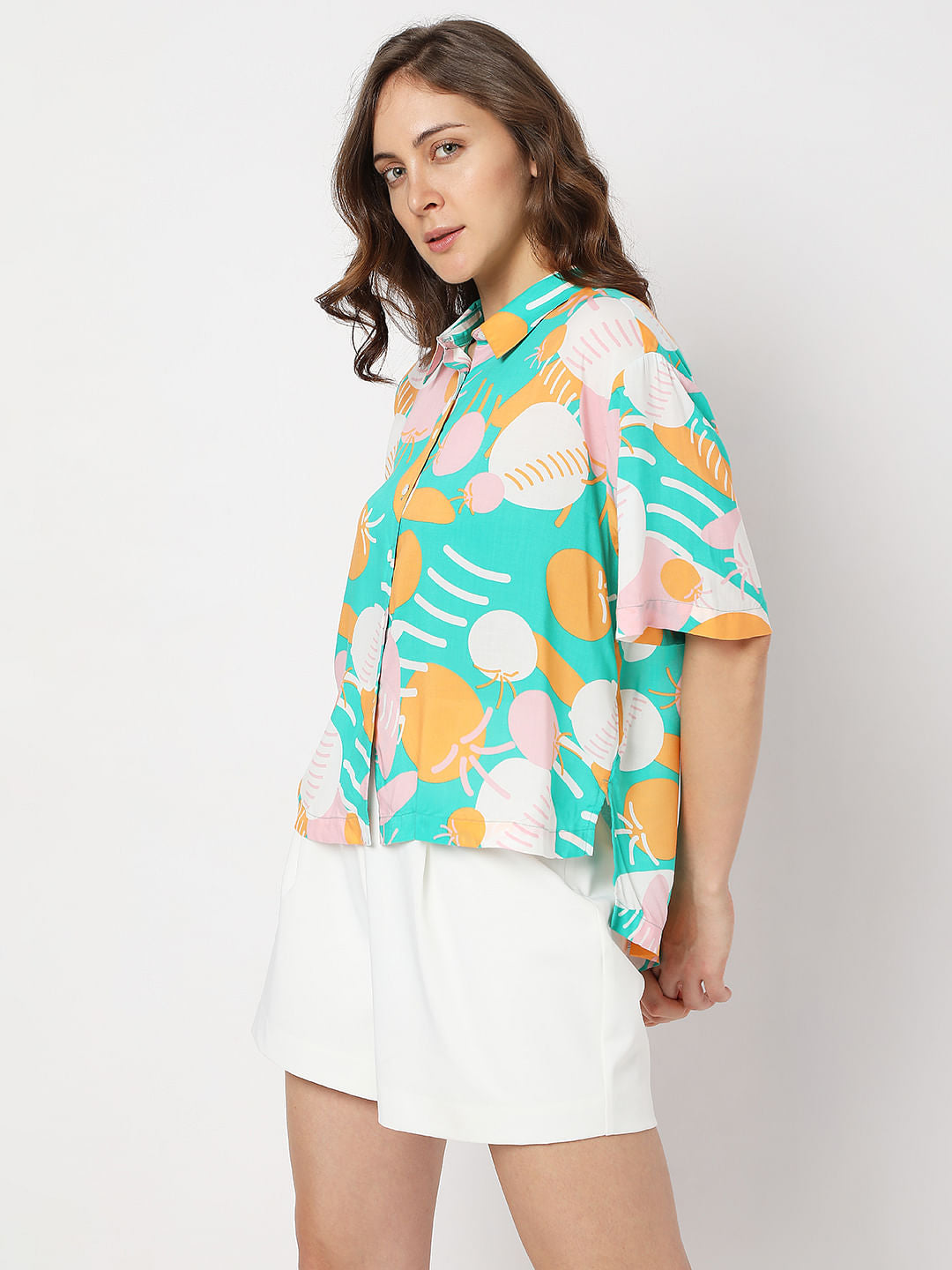 Green Abstract Print Shirt