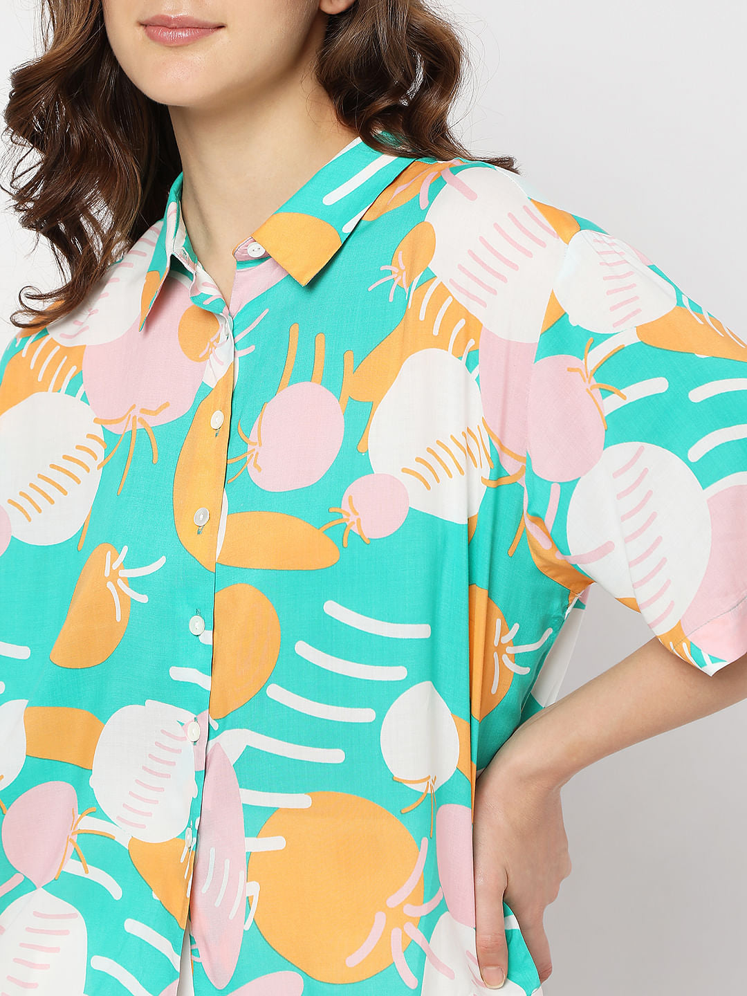 Green Abstract Print Shirt