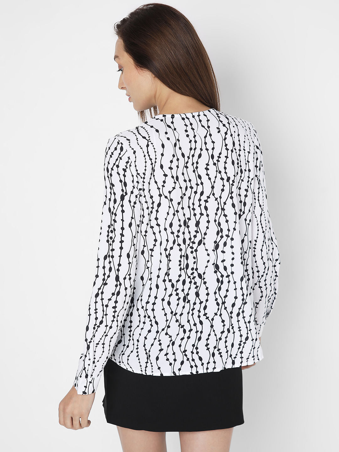 White Printed Top