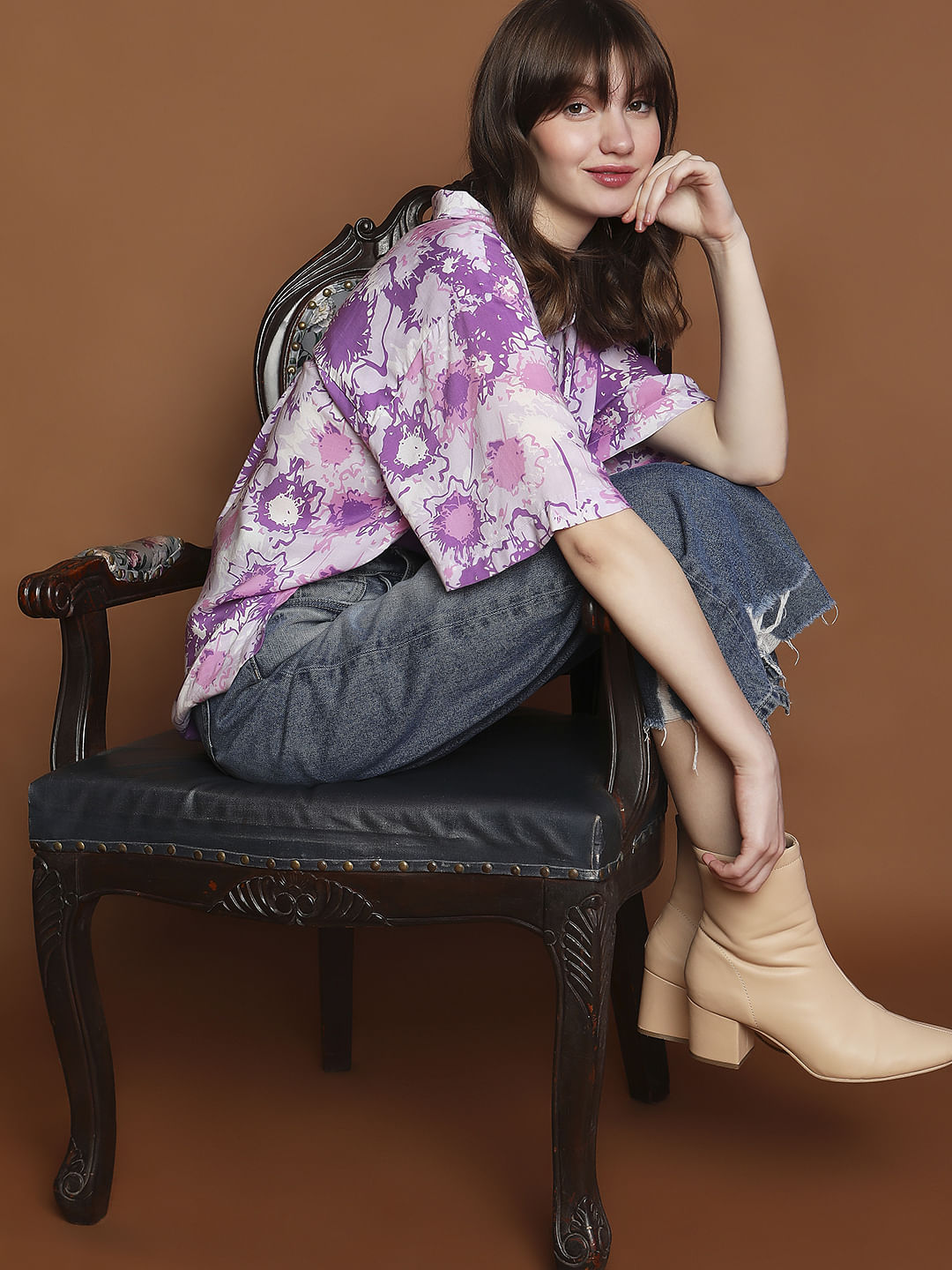 Purple Printed Shirt